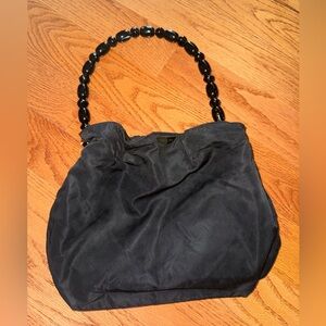 Black Christian Dior Vintage 1991 Waikiki Hawaii Shoulder Bag with Beaded Handle